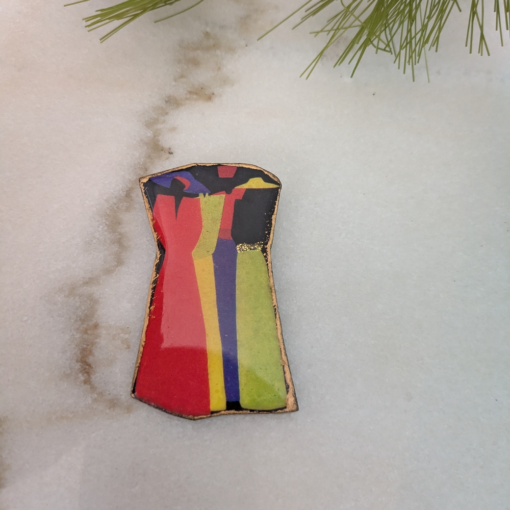 Colorful Enamel Dress Brooch